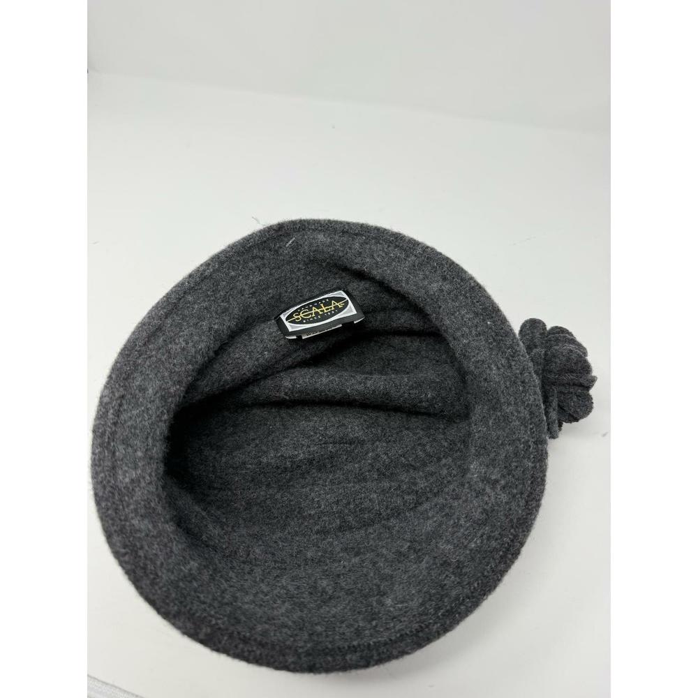 Scala Women's Boiled Wool Cloche with Rosettes Charcoal One Size - Picture 8 of 8
